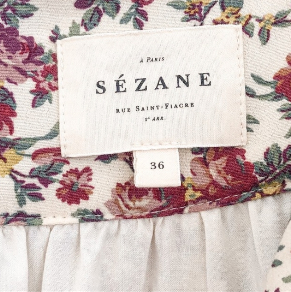 Sezane Maria Red Floral Midi Skirt | 36 - Picture 5 of 11